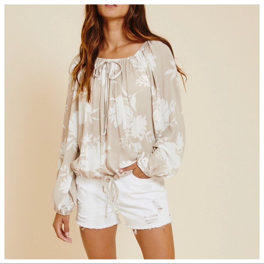 29 Trish Tropical Print Long Sleeve Boho Top - Picture 4 of 5